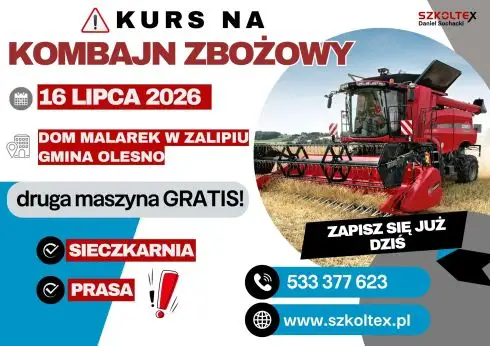 Szkolenie z obsługi maszyn żniwnych dla rolników w Mędrzechowie