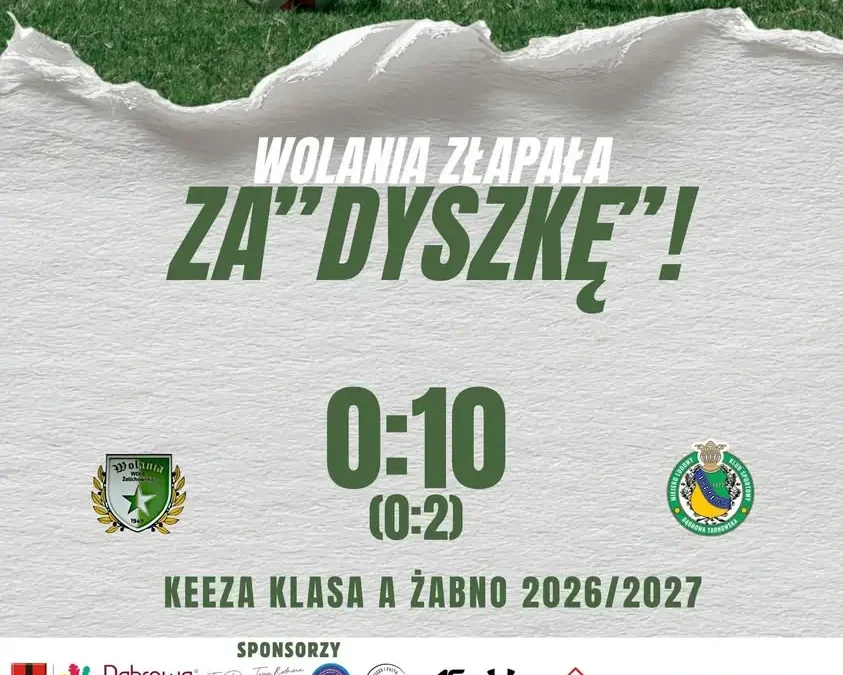 Pogrom w Woli Żelichowskiej: Wolania 0:10 z Dąbrovią, cztery gole Kozickiego