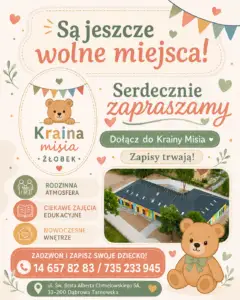 Żłobek „Kraina Misia” w Dąbrowie Tarnowskiej otwiera nową siedzibę – trwają zapisy